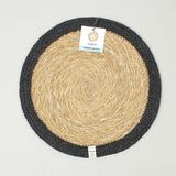 Seagrass and Jute Tablemat - Natural/Black