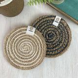 Spiral Jute Coaster - Natural/White