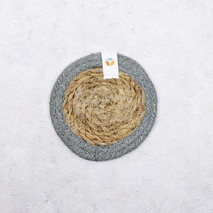 Seagrass and Jute Coaster - Natural/Grey