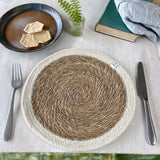 Seagrass and Jute Tablemat - Natural/White