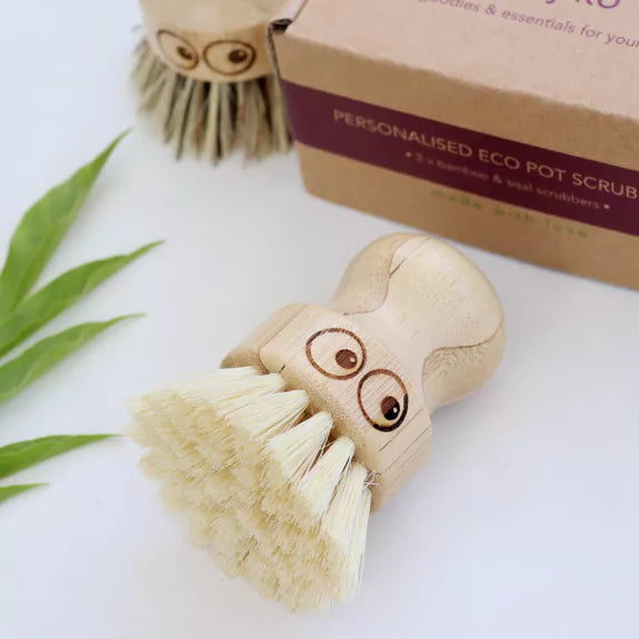 Cheeky Eco Bamboo & Sisal Pot Scrubbing Brushes (with eyes)