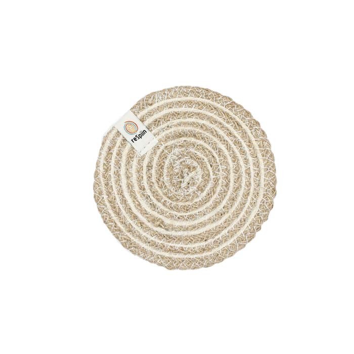 Spiral Jute Coaster - Natural/White