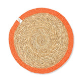 Seagrass and Jute Tablemat - Natural/Orange