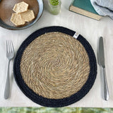 Seagrass and Jute Tablemat - Natural/Black