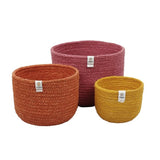 Jute Tall Basket Set - Fire