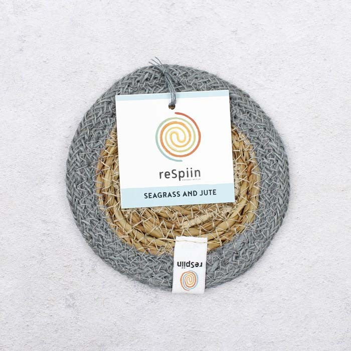 Seagrass and Jute Coaster - Natural/Grey