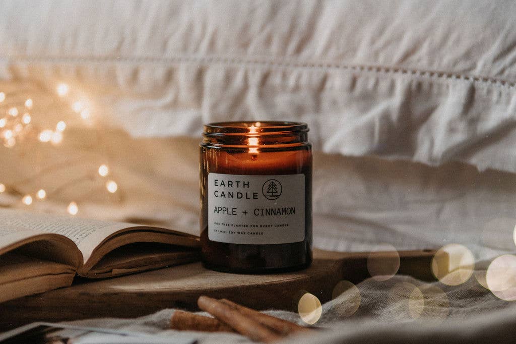 Apple + Cinnamon Soy Wax Eco Candle: 180ml - 37hr Burn