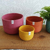 Jute Tall Basket Set - Fire