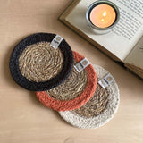 Seagrass and Jute Coaster - Natural/Black 