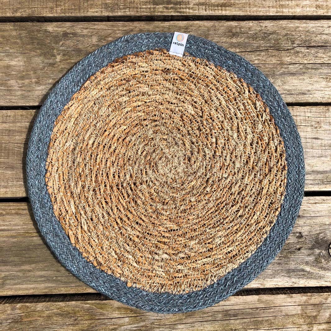 Seagrass and Jute Tablemat - Natural/Grey