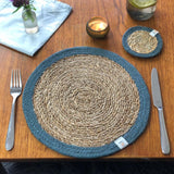 Seagrass and Jute Tablemat - Natural/Grey