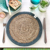 Seagrass and Jute Tablemat - Natural/Grey