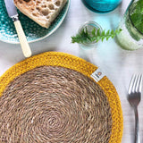 Seagrass and Jute Tablemat - Natural/Yellow