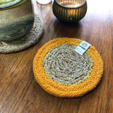 Seagrass and Jute Coaster - Natural/Yellow