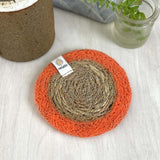 Seagrass and Jute Coaster - Natural/Orange