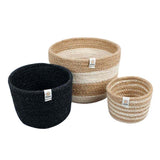 Jute Tall Basket Set - Pebble