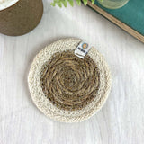 Seagrass and Jute Coaster - Natural/White