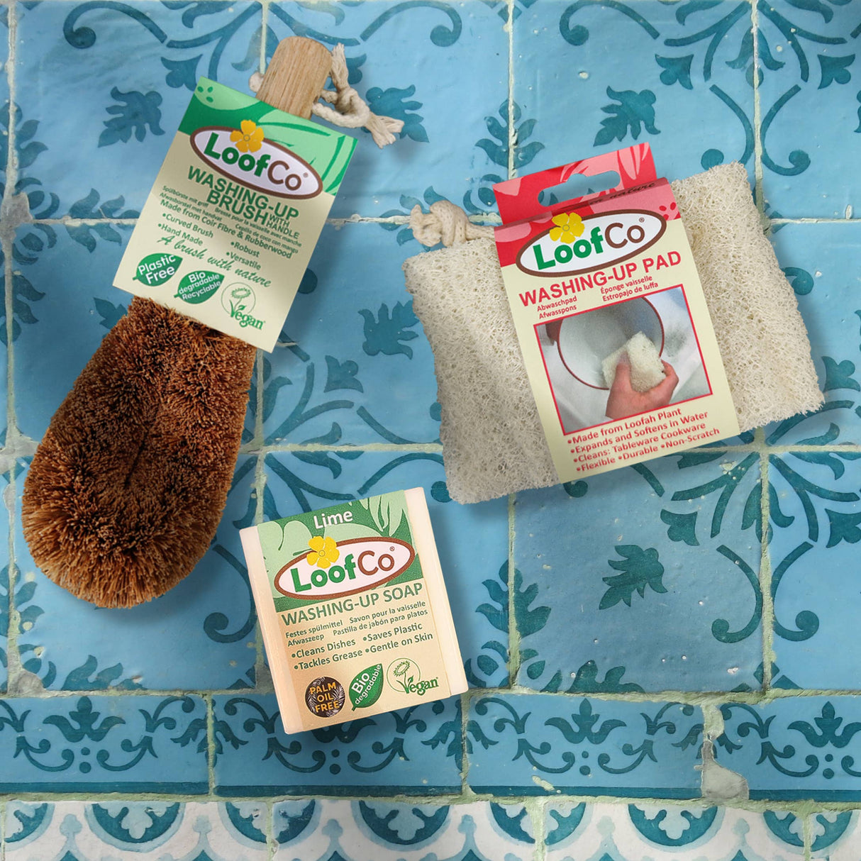 Washing Up Brush with Handle | Coconut Fibre Dish Brush