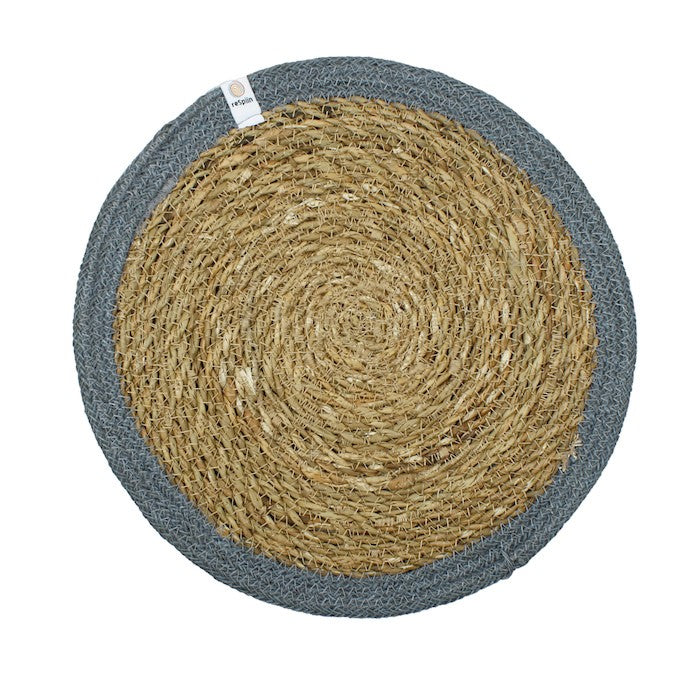 Seagrass and Jute Tablemat - Natural/Grey