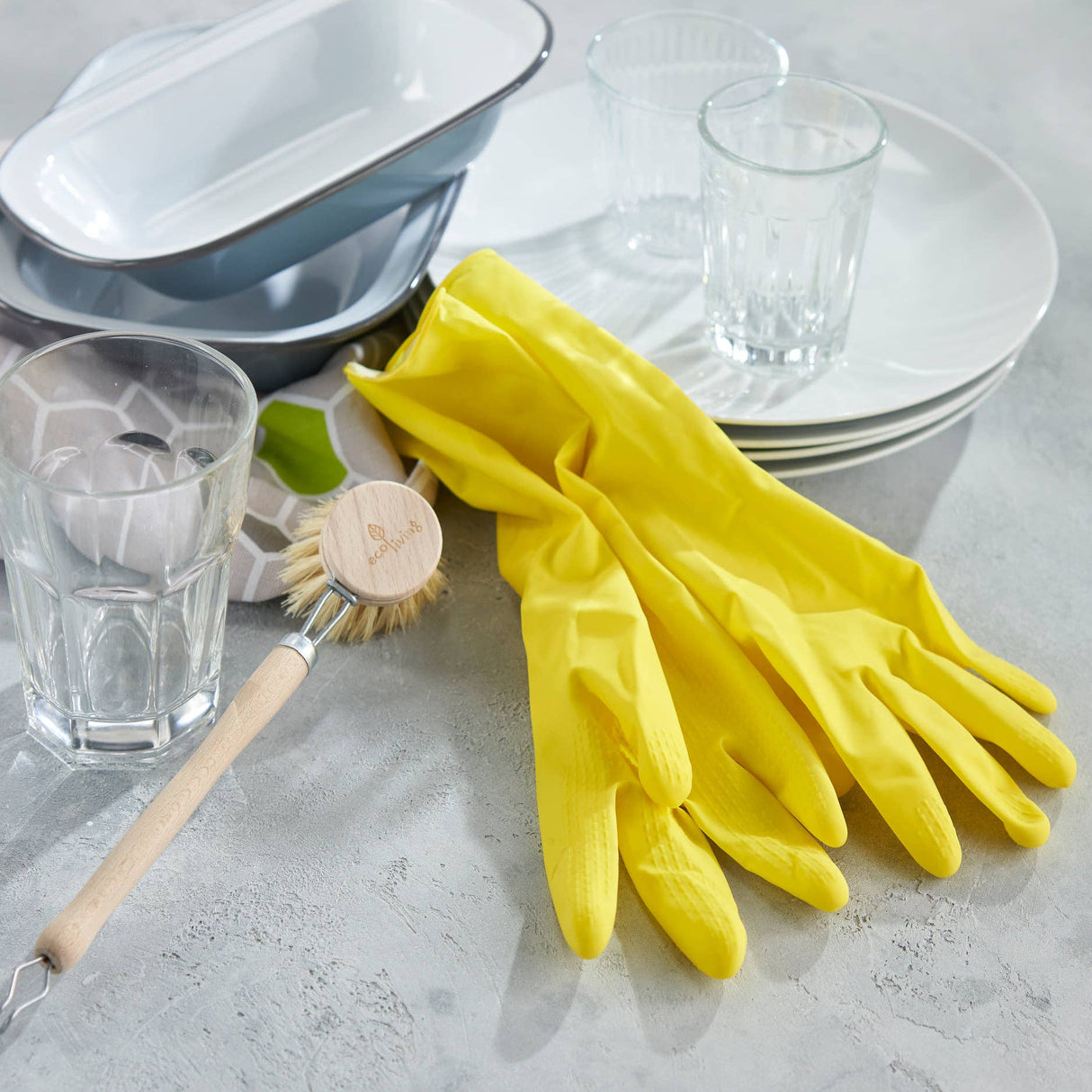 Natural Latex Rubber Gloves: L