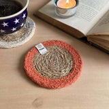 Seagrass and Jute Coaster - Natural/Orange